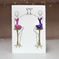 Two Girls on Bar Stools