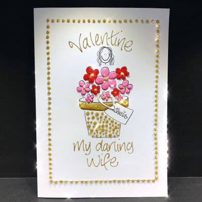 Valentine Behind Flower Pot