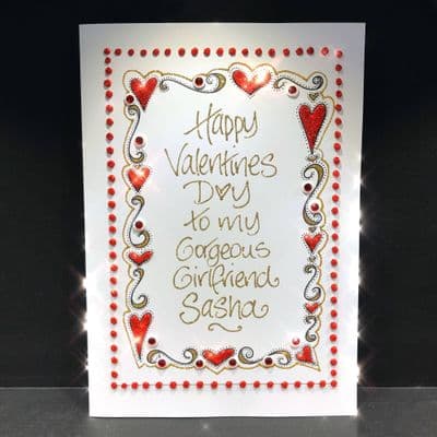 Valentine Hearts & Swirls Border
