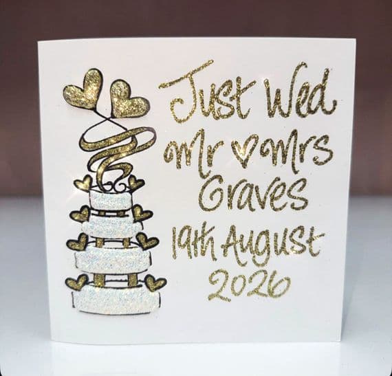 Wedding Cake with Two Hearts