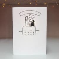 Wedding  Couple at Table:  Silver or Gold