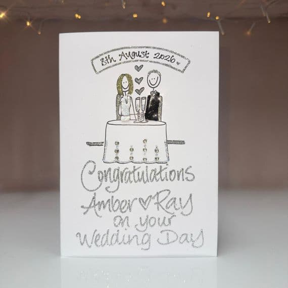 Wedding  Couple at Table:  Silver or Gold