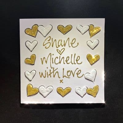 White 3D Heart Border: Gold or Silver