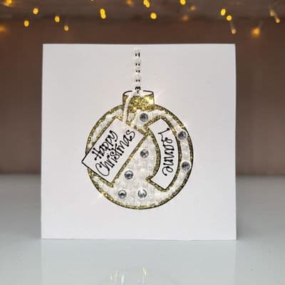 White Bauble Christmas Card