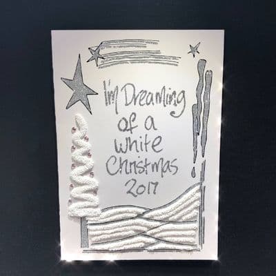 White Christmas Border: Silver & Gold