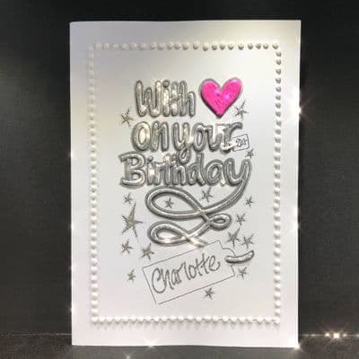 With Love on your Birthday; Pink or Blue Heart