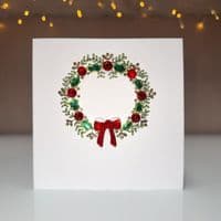 Wreath with a Bow Christmas Card