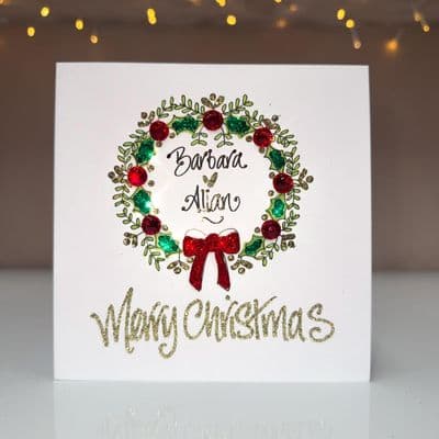 Wreath with a Bow Christmas Card