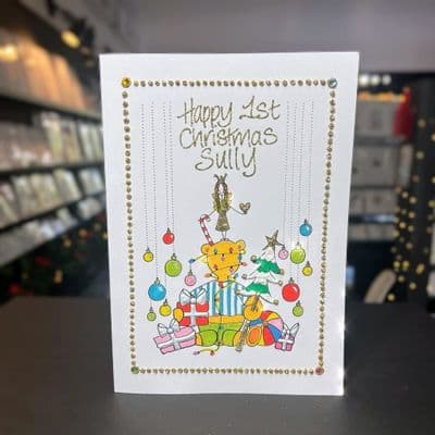 Yellow Teddy Christmas Scene