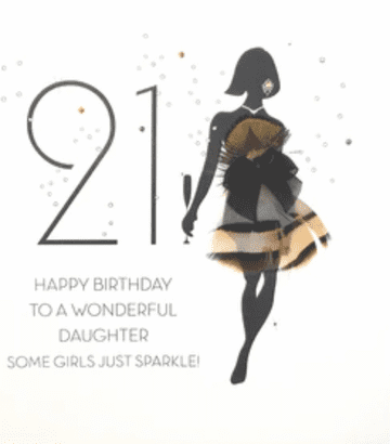 21 Wonderful Daughter Hand- embellished Birthday card