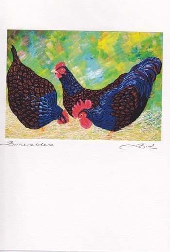 3 Hens Greetings Card