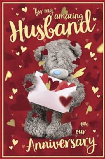 Anniversary Husband Bear and envelope ( 3D ) Anniversary card