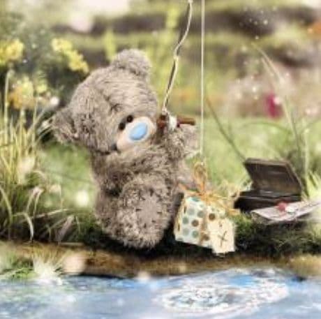 Bear Fishing  ( 3D )  Birthday card