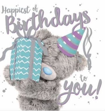 Bear giving present ( 3D ) Birthday card