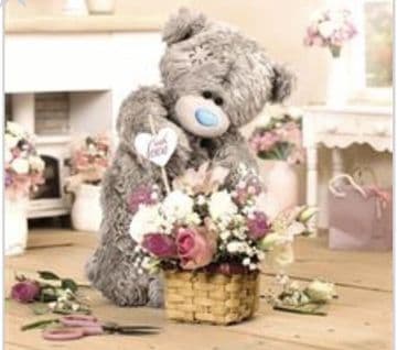 Bear with Basket ( 3D ) Birthday card