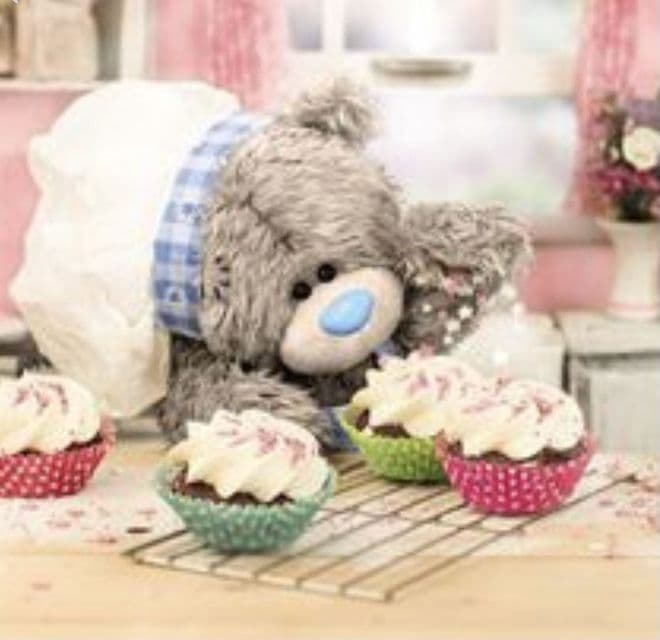 Bear with Cakes ( 3D )  Birthday card
