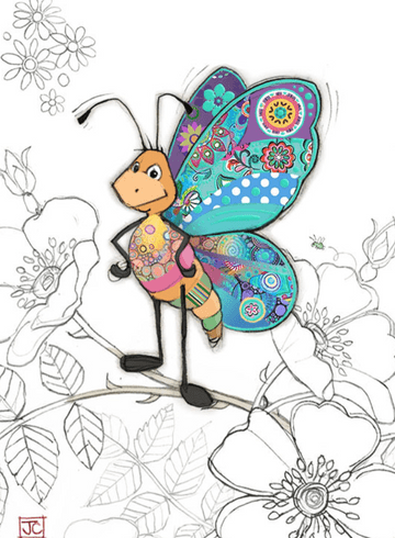 Bertie Butterfly Blank greeting card
