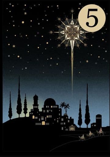 Bethlehem Star (5pack) Embossed / foiled Christmas cards