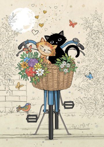 Bike Kitties Blank Greeting cards