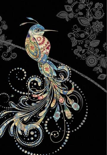 Bird of Paradise Blank embossed /foiled greeting card