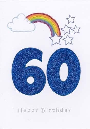 Blue 60 Birthday Card