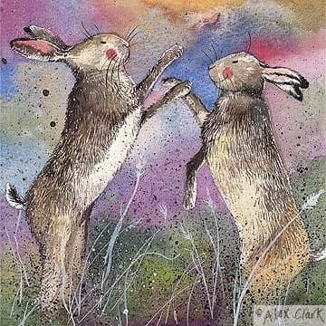 Boxing Hares Any occasion greeting card