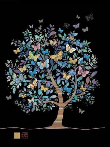 Butterfly tree Blank embossed / foiled greeting card