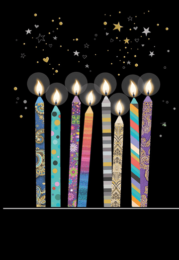 Candles Blank embossed / foiled greeting card