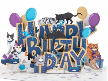 Cats Happy Birthday Pop up Greeting card