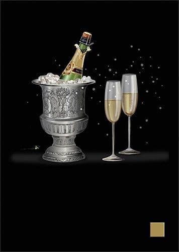 Champagne Blank embossed / foiled greeting card