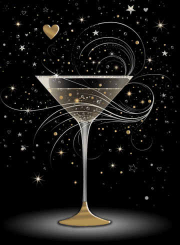 Cocktail Blank / Embossed Greeting card