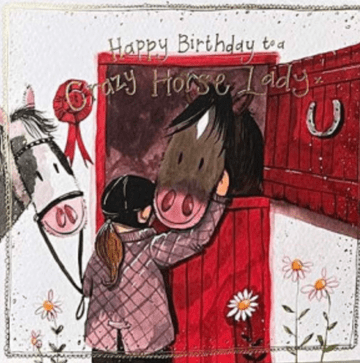 Crazy Horse lady Birthday card