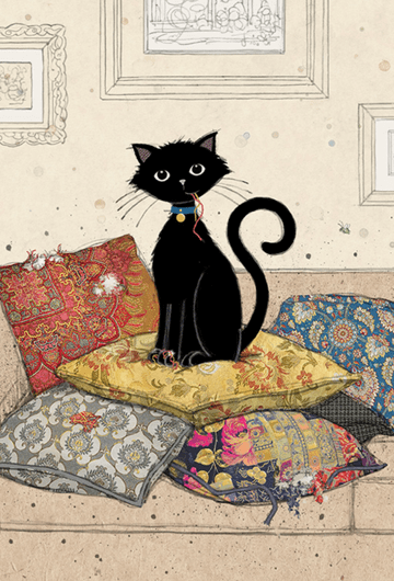 Cushion Kittie Blank Greeting card