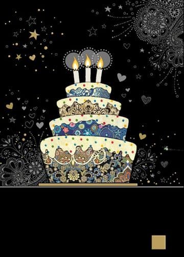 Decorative Cake Blank embossed / foiled greeting card