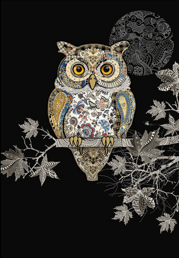 Decorative Owl Blank embossed / foiled greeting card