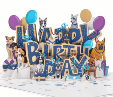 Dogs Pop up Happy Birthday card