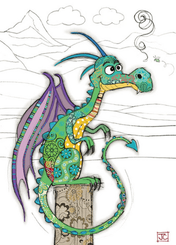 Duncan Dragon Blank greeting card