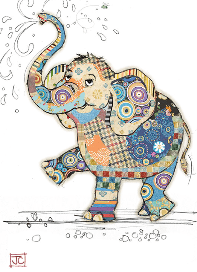 Eddie the Elephant   Blank greeting card