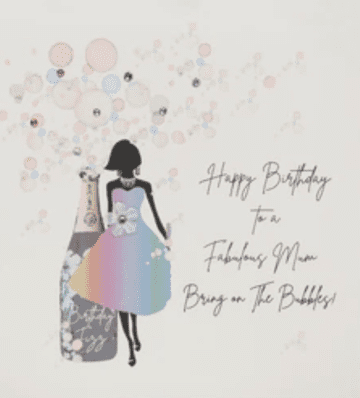 Fabulous Mum Hand- embellished Birthday card