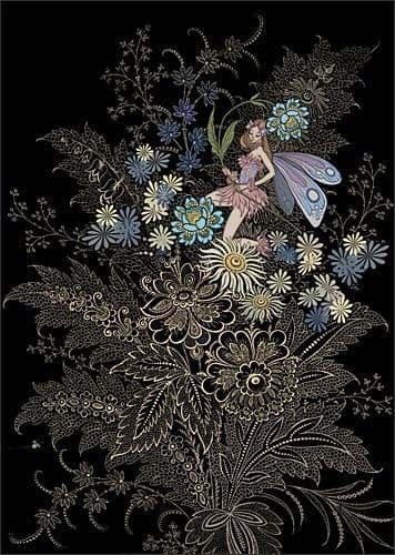 Fairy Flower Blank embossed / foiled greeting card