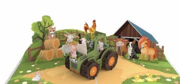 Farm Animals Pop up Greetings card