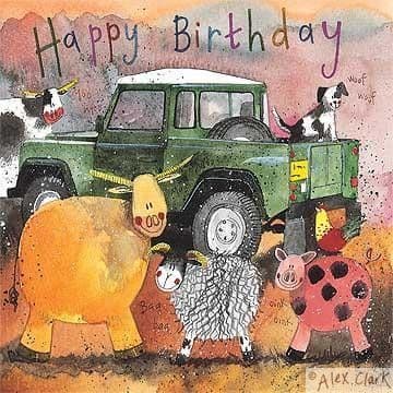 Farmyard 4x4 Birthday Card