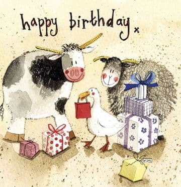 Farmyard presents Birthday Card