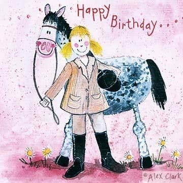 Girl and Horse Birthday Card