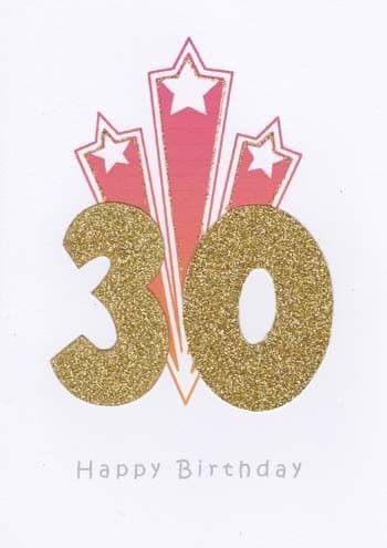 Gold 30 Birthday Card