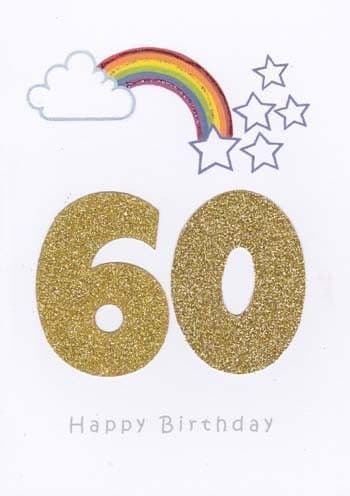 Gold 60 Birthday Card