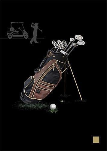 Golf Bag Blank embossed / foiled greeting card