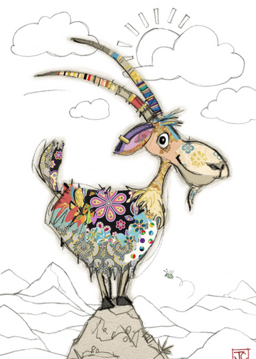 Gordon the Goat Blank greeting card