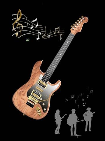 Guitar Blank embossed / foiled greeting card