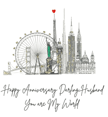 Happy Anniversary Darling Husband you are my World card